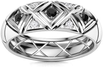 Jewels by Parijaat 0.30 Cttw Round Cut Created Gemstone X Design Wedding Engagement Men's Ring In 14K White Gold Over 925 Sterling Silver with Lovely Gift Box