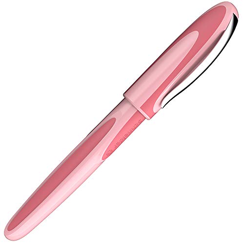 Image of Schneider Ray Fountain Pen, Blue Ink, Coral Barrel, Rubberize Grip, Right Handed Medium Iridium Tip, Refillable, Erasable Blue Ink, 1 Each (168206)