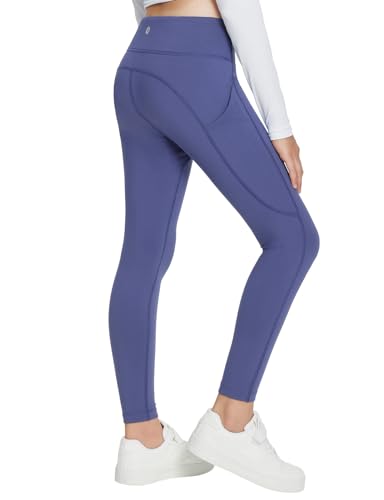 baleaf Girls Fleece Lined Leggings Athletic Yoga Pants Thermal Dance Tights Pockets Winter Running