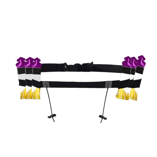 SSKHE Cinturón de Carreras Ajustable, cinturón Antideslizante con números de Carrera, cinturón de Carreras de triatlón, Black, Clásico