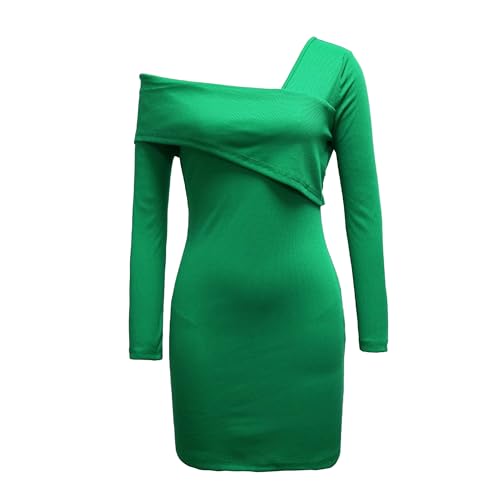 Robe courte de Noël DGKaxiyaHM verte chic pour briller en fêtes