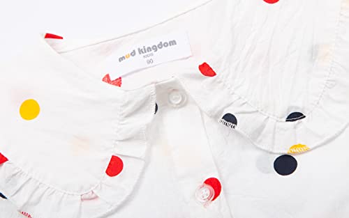 Mud Kingdom Peter Pan Collar Shirt For Toddler Girls Cotton Puff Short Sleeve Button Up Cute Polka Dots Colorful 3T thumb #3