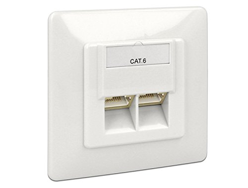 Preisvergleich Produktbild Delock Netzwerk Dose 2xRJ45 LSA Unterputz Cat.6
