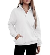 BLENCOT Women Half Zip Oversized Sweatshirt Lightweight Long Sleeve Trendy Fleece Pullover Workou...