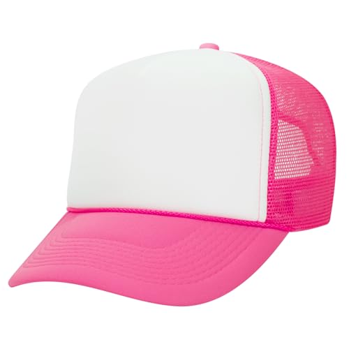 Image of OTTO Polyester Foam Front 5 Panel High Crown Mesh Back Trucker Hats in 97, Bulk, Wholesale