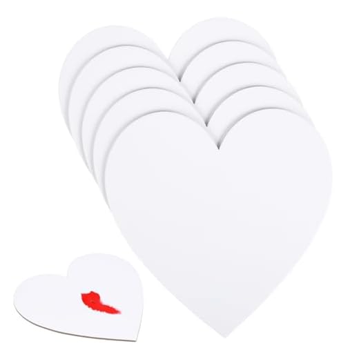 Healifty 5 tableros de panel de lona en forma de corazón para pintar el dibujo decoraciones del hogar 15 x 15 cm