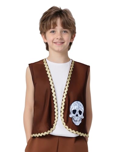 Kids Unisex Halloween Medieval Pirates Open-Front Vest