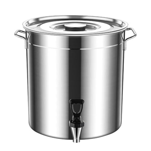 Generisch Olla para sopa de acero inoxidable con grifo – Olla versátil con grifo y tapa para uso familiar y restaurante