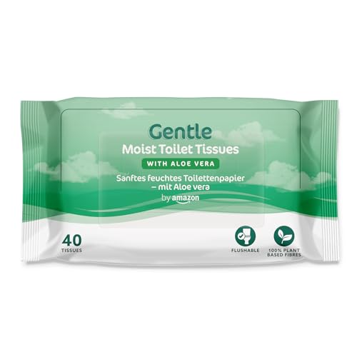 by Amazon Sanfte, feuchte Toilettenpapier mit Aloe Vera, ausspülbar, 240 Stück (6 Packungen mit 40 Blatt) – Ansicht 2