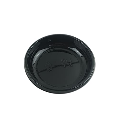 100 Pcs Mini 3.11"X3.11" Dipping Sauce Dishes, Plastic Disposable Round Black Soy Sauce Plate Set, Condiment Serving Tray, Seasoning Platter, Appetizer Bowel -For Sushi Mustard Vinegar Soy Bbq Ketchup #TOP5