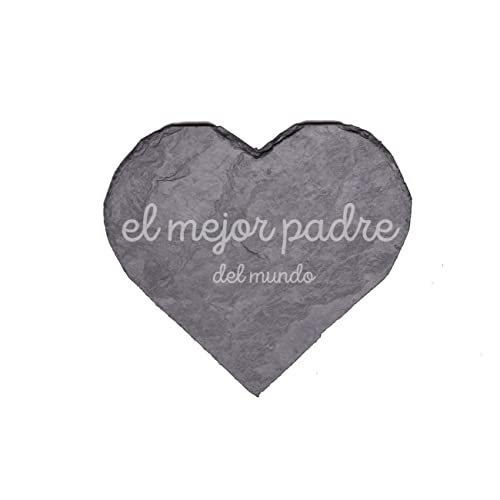 Corazón de pizarra Altura aprox. 20cm ' el mejor padre del mundo ' | Pizarra natural sellada incl. grabado Regalo para todas las ocasiones Cover