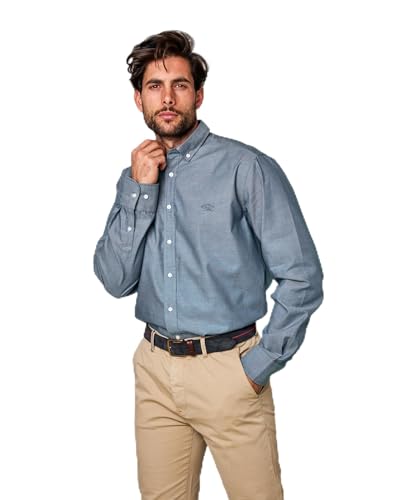 SPAGNOLO Camisa Oxford de Hombre Corte Regular Liso