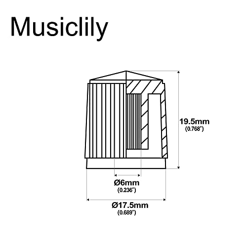 Musiclily Pro Universal Fitting Tamanho em Polegadas/Métrico Knobs Bevel Top para Guitarra ou Baixo
