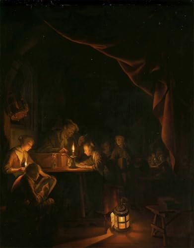 Impressions d'art mural la Nuit Gerrit Dou pour habiller un grand mur