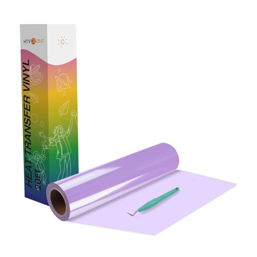 Image of HTVRONT Heat Transfer Vinyl Rolls - 12 inch x 20ft Lilac Iron on Vinyl for Shirts, HTV Vinyl for All Cutting Machines - Easy to Cut & Weed for HTV Heat Transfer Design (Lilac)