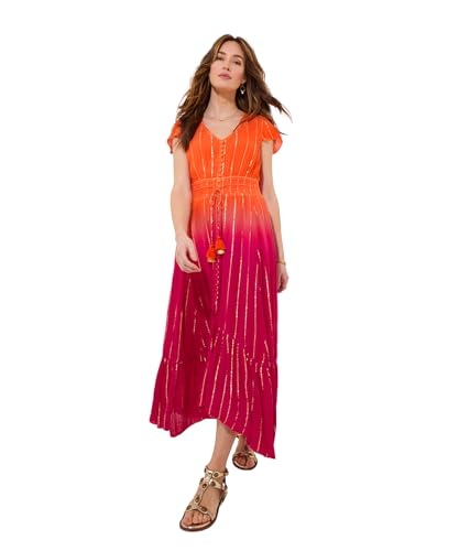 Image of Joe Browns Women's Sunset Tassel Detail Maxi Dress, Orange, 10