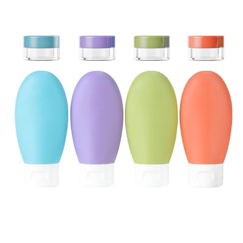 Botellas para artículos de tocador, botellas para artículos de tocador de viaje, caja de crema reutilizable para viajes, botellas de loción comprimibles, contenedor de cosméticos para exteriores,