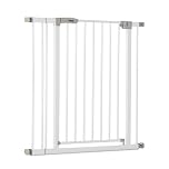 hauck Barrera Seguridad Niños para Puertas y Escaleras Open N Stop Safety incl. Extension 9 cm - Barandilla Escalera Niños sin Agujeros - Vallas Infantiles - Metal 84- 89 cm - Blanco