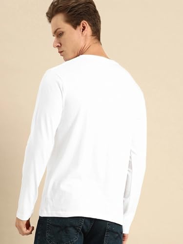 Image of Bewakoof Men's Printed Regular Fit Full Sleeve Round Neck Cotton T-Shirt