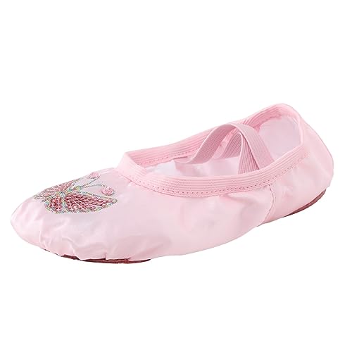 2026 Niñas Zapatos De Baile Para Ballet Yoga Rendimiento Interior Con Lazo Elegante, Rosa., 32 EU