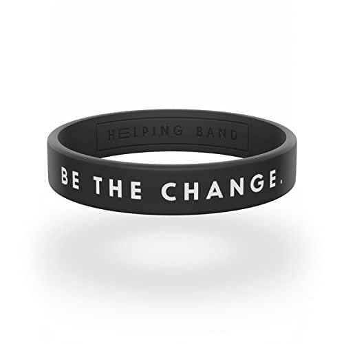 Helping Band - Silikon Armband - Be The Change I Größe S/M I Farbe Schwarz - Unterstütze WWF-Projekte - Silikonarmband für Herren und Damen - Gummi Armbänder