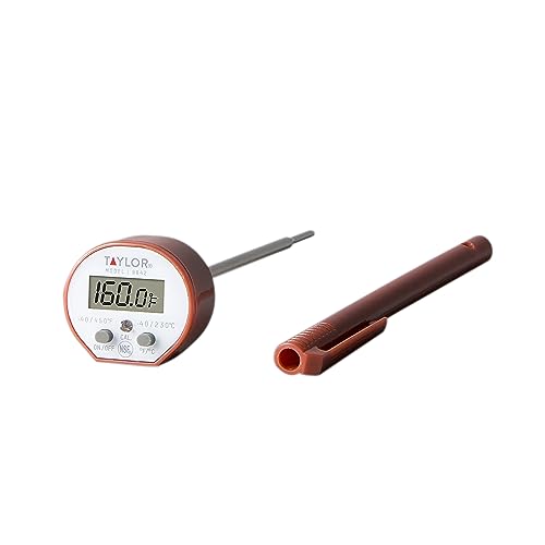 Taylor Waterproof Digital Instant Read Thermometer For Cooking, BBQ, Grilling, Baking, And Meat, Comes With Pocket Sleeve Clip, Red by Taylor - Used condition - US$8.37