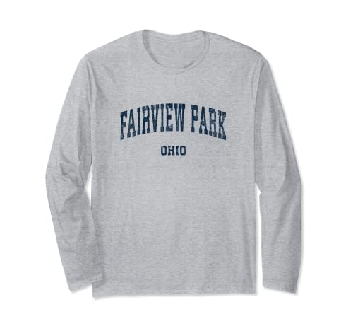Fairview Park Ohio OH Vintage Varsity Sports Diseño de la Marina Manga Larga