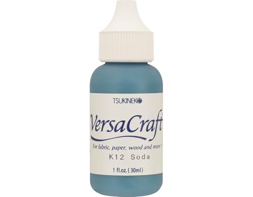 Tinta VERSACRAFT para textil color azul Soda recarga 30ml. Bote cánula