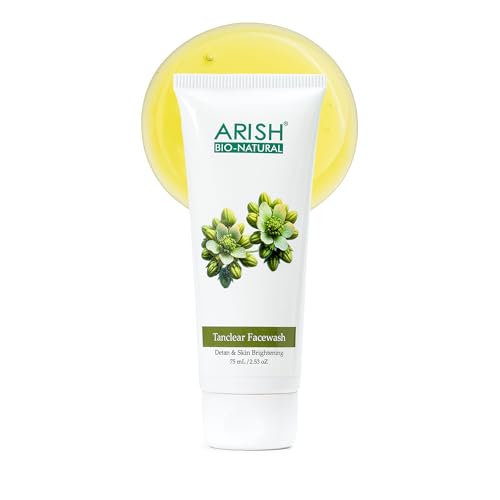 Image of ARISH BIO-NATURAL Tanclear Face Wash with Turmeric, Licorice, Rose & Grapes | Anti-Tan & Skin Brightening Daily Cleanser | 75ml