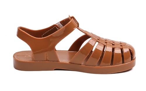 Image of GUGUYeah Jelly Sandals for Girls,Closed Toe Princess Costume Summer Dress Shoes Fisherman Gladiator Water Beach Flat Sandals for Toddler /Little Kid /Big Kid