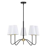 Dolaimy House 5 Light Gold Linear Chandelier Lighting Fixture Classic Chandeliers Brushed Bronze Bla