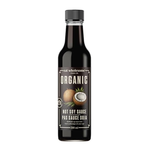 Eat Wholesome Organic Coconut Aminos Sauce Not Soy Sauce 300 ml - Vegan Naturally Fermented Reduced Sodium - For Marinades Dipping Sauce Rice Bowls and More