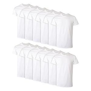 Hanes Men’s Cotton, Moisture-Wicking Crew Tee Undershirts, Multi-Packs (Pack of 6)