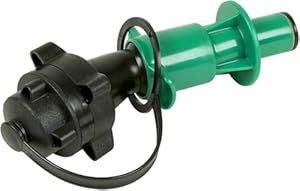 hünersdorff Sicherheits-Einfüllsystem für Doppelkanister ECO+PROFI aus HD-PE für Kettenhaftöl, schwarz/grün zum Betanken von Motor-Kettensägen, Made in Germany, 16,0 x 5,4 x 5.4 cm