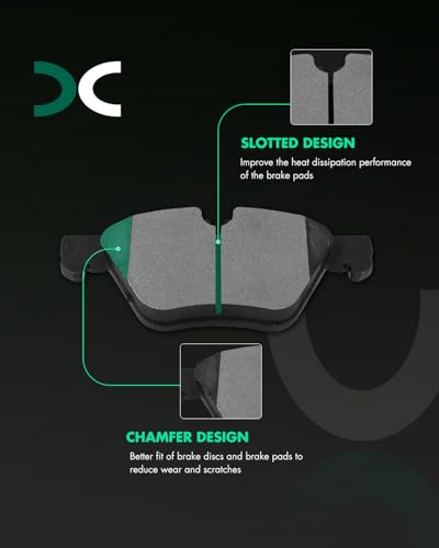 Image of SCITOO D1504-8705 Disc Brake Pads Set Front Semi-Metal Brake Pad w /Hardware | 2012-2016 For BMW For 528i 2.0L,2011 For 528i 3.0L,2012-2016 For 528i xDrive 2.0L
