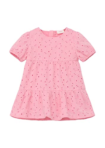 s.Oliver Junior Baby Girls Kleid mit Lochstickerei, PINK, 74