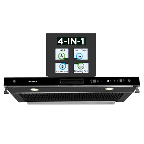 Faber 4in1 1325 m³/hr Filterless Autoclean 90cm Chimney|Air Purifier+Fan|Touch & Gesture Control|T-Shape|12Yr on Motor, 5Yr Comprehensive Warranty by Faber|HOOD AEROSTATION ELITE FL HC TC BK 90,Black (B0D7C6ZF74) Amazon Price History, Amazon Price Tracker