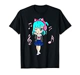 funny Anime and Music Girl for Teen chibi graphic Anime girl T-Shirt