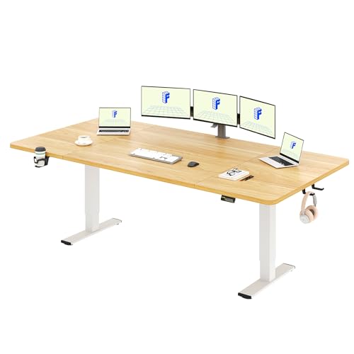 FLEXISPOT Scrivania Regolabile in Altezza 200 * 80 cm, Tastiera con Memoria, Con Gancio, Standing Desk Scrivania Motorizzata