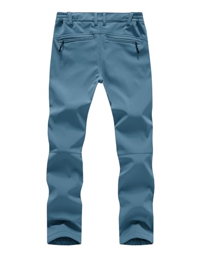 donhobo Damen Gefüttert Winterhose Winddicht Warm Wanderhose Wasserdicht Softshellhose Herbst Winter Outdoorhose Funktionshose (Grau blau, M)