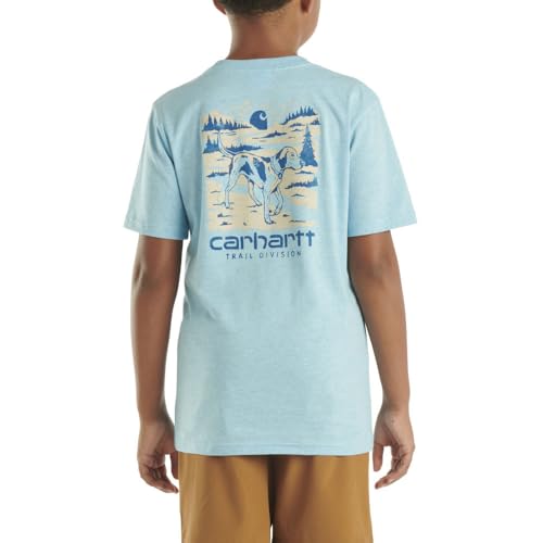 Carhartt Kid's CA6529 Short-Sleeve Trail Division T-Shirt - Boys - 7 Child - Blue Danube Heather