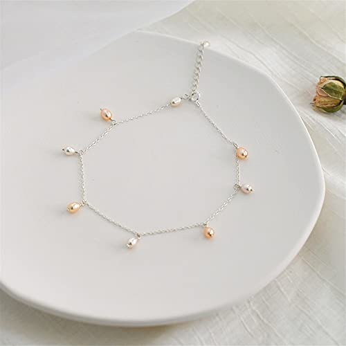 Anklet in Argento Sterling Perla d'acqua Dolce 925...