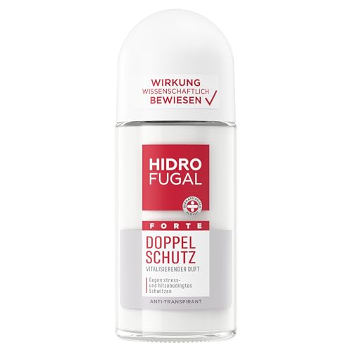 Hidrofugal FORTE DOPPEL SCHUTZ Roll-on starker Antitranspirant Schutz gegen stress- und hitzebedingtes Schwitzen Deo ohne Ethylalkohol mit vitalisierendem Duft (50 ml)