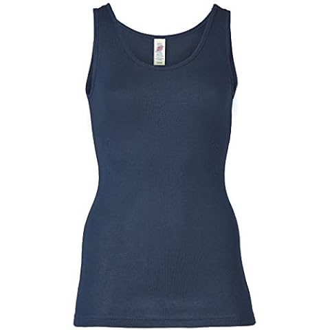 Engel, Women's Sleeveless Thermal Vest, Organic Merino Wool/Mulberry Silk (UK 10-12 - EU 38/40, Marine) Cover