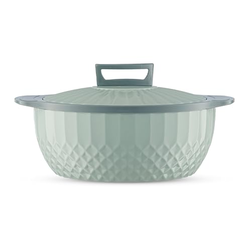Image of Trueware Eternity Inner Steel Insulated 2500 ML Thermoware Casserole | BPA Free | Odour Proof | Food Grade | Easy to Carry | Serving | Curd Maker | Hot Pot (Green)
