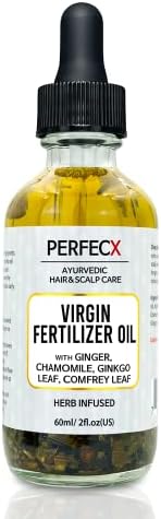 Perfecx - Virgin Fertilizer Hair Oil 2 fl oz - for Hair Scalp Treatment - 48 hours Herbal Infused Ayurvedic Natural Ingredients - Strengthen Hair - Hair Growth