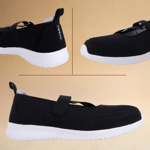 Image of TRASE Lightweight Ballet Flats Bellies for Women, Everyday Velcro Style and Comfort, Women Office Footwear, Shoes for Woman, Ballerina for Ladies and Girls