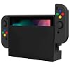 PlayVital AlterGrips Ergonomic Grips Cover for Nintendo Switch, [2 Design] Interchangeable Comfort Dockable Protective Case with Screen Protector & Thumb Grip Buttons Caps - Black