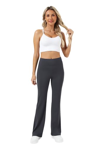 Friptspyg Hosen Damen mit Taschen Elegante Hosen Hoher Taille Business Hose Elastische Yogahose Casual Freizeithosen,Grau L