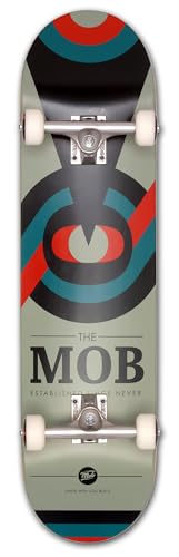 Mob Skateboard Eyechart 8.125 Complete - Komplettboard 32 x 8.125 Zoll - Holzboard aus 7 Schichten Ahornholz - fertig montiert - Anfänger und Profi Skateboard für Jugendliche, Erwachsene - Auge